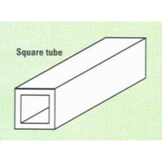 * EVERGREEN SQ TUBE 5/16 .312' 7.9MM X 7.9MM  255