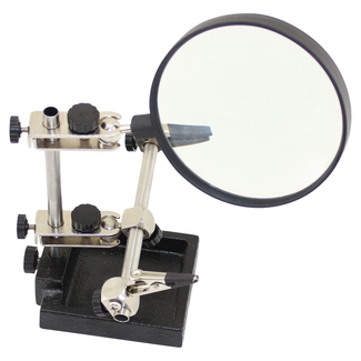 ENKAY WES HELPING HANDS WITH LARGE 90mm  MAGNIFYING GLASS BOXED