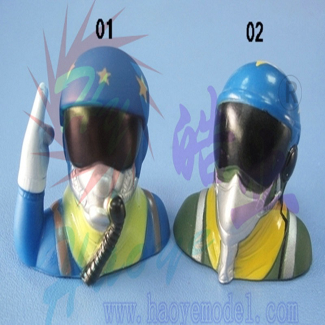 HY JET PILOTS PAINTED L44mm x w28mm x h39mm 11gr HELMET COLOUR ED,YELLOW, WHITE OR BLUE  SALUTING ( OLD CODE HY311501 )