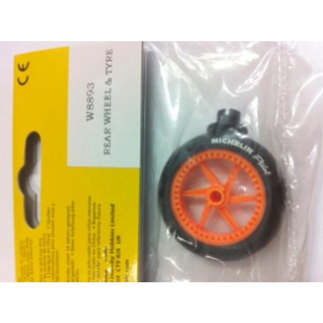 SCALEXTRIC SPORT REAR WHEEL & TYRE ORANGE CENTRE