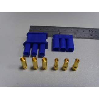 HY MODEL ACCESSORIES HY 3PC EC5 GOLD PLATED CONNECTORS WITH  ONE BLUE HOUSING  1PC/PK (OLD CODE HY211701 )