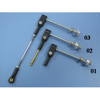 HY MODEL ACCESSORIES HY ALU ADJUSTABLE CONTROL HORNS ASSEMBLY  M4 X 70MM  M3 X 32MM  WITH ROD ( OLD CODE HY073302 )