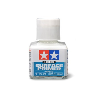 TAMIYA TAMIYA LIQUID SURFACE PRIMER WHITE BRUSH ON 40ML