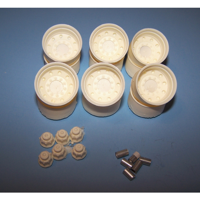 AUSLOWE RIM REAR STANDARD TRAILER DUELS 10 STUD DISC TANDEM AXLE SET 1/24