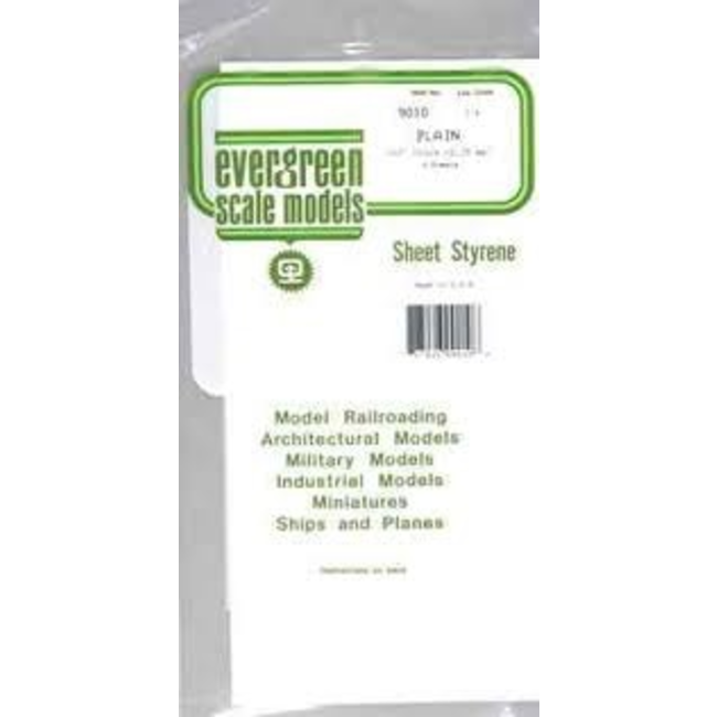 EVERGREEN WHITE STYRENE .010 (0.25)