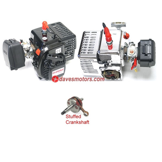 DDM DDM CY 29CC 3.5HP 2 BOLT ENGINE W/STUFFED CRANK, CLUTCH AND 668 CARBY (BLACK)