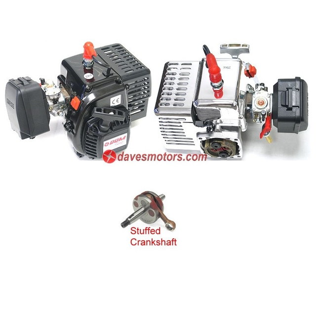 DDM CY 29CC 3.5HP 2 BOLT ENGINE W/STUFFED CRANK, CLUTCH AND 668 CARBY (BLACK)