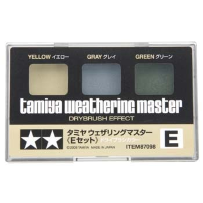 TAMIYA WEATHERING MASTER E YELLOW GRAY AND GREEN DRY BRUSH EFFECT