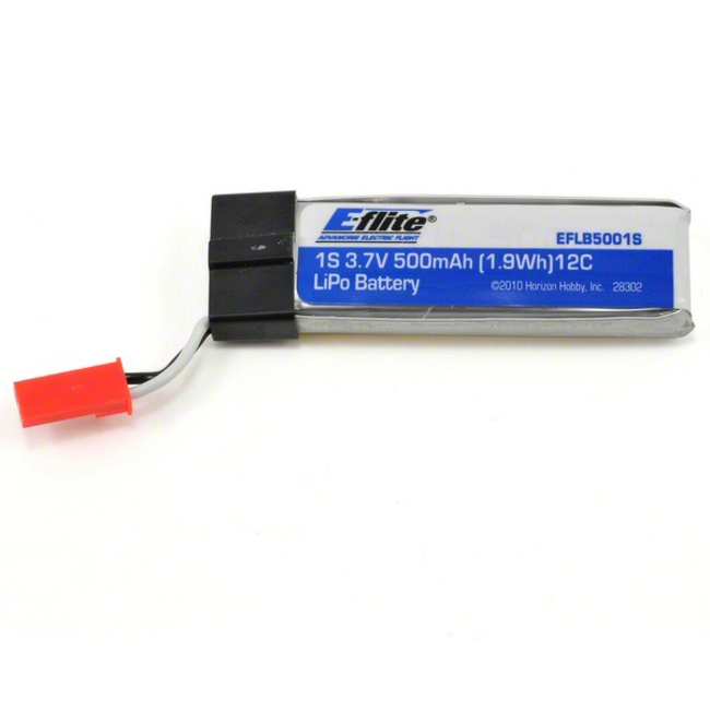 E-FLITE 1S 3.7V 500 MAH LITHIUM POLYMER BATTER LIPO