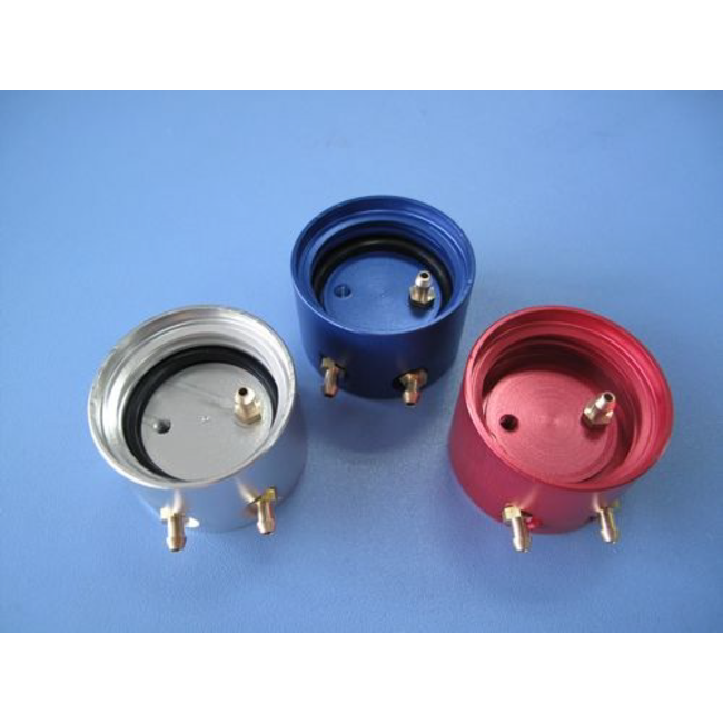HY ALUMINIUM FUEL CAN CAP D44 √ó H30mm SUITS MOST BOTTLES  INCLUDES SILICONE FUEL LINE & FILTER ( OLD CODE HY051901 )