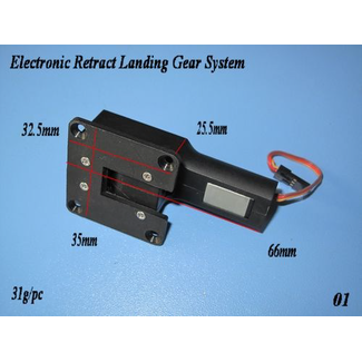 HY MODEL ACCESSORIES Electronic Retract Landing Gear System Incl 2x320mm Y leads TRIKE SET 66√ó35√ó32.5√ó22.5mm√óŒ¶3  92g/set up to 2.5kg model ( OLD CODE HY113901 )
