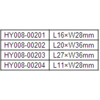 HY MODEL ACCESSORIES HY NYLON FLAT HINGE PINNED 11 X 28mm DUBR ( 15 pk ) ( OLD CODE HY080204 )
