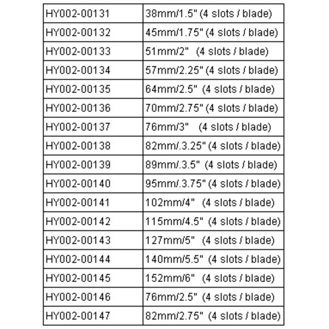 HY ALUMINIUM SPINNER 95MM 3 3/4" 4BL WITH 5/16" ADAPTER (1PK) ( OLD CODE HY020160 )