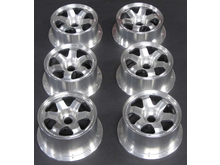 DDM DDM BILLET SIX ALUMINIUM BILLET WHEELS SIZE A HPI BAJA FRONT AND LOSI 5 FRONT AND REAR 1 pair only