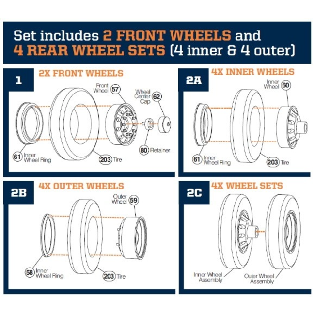 MOEBIUS MODELS BIG RIG WHEELS AND TIRES 1010