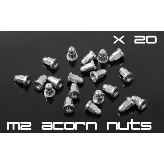 M2 Flanged Acorn Nuts ( natural ) 20 PK
