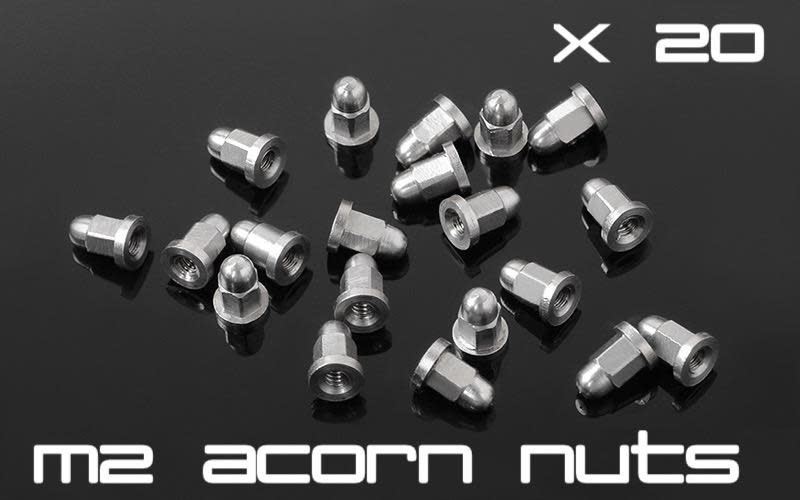 RC4WD M2 Flanged Acorn Nuts ( natural ) 20 PK