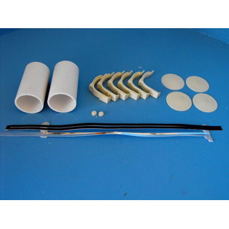 AUSLOWE AUSLOWE FUEL TANK KIT 53mm LONG 25MM DIAMETER INCLUDES TANK, J BRACKETS, CAPS AND STRAPS PAIR 1/25
