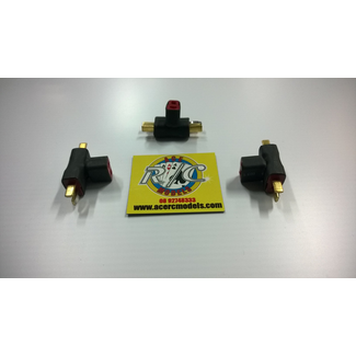 ACE IMPORTS ACE 2 X MALE TO 1 X FEMALE T PLUG (PARALLEL) (SHORT TYPE NO WIRE) DOUBLES CAPACITY