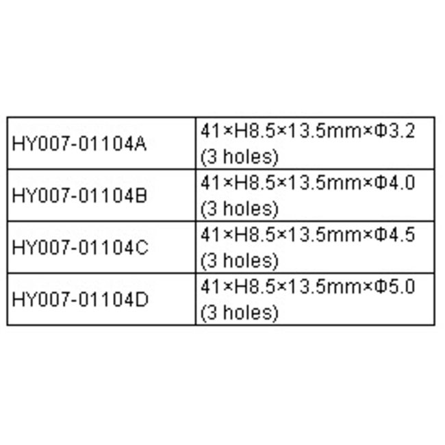 HY STEERING ARMS (1/2) 41 X H8.5 X 13.5MM X √ò4.5 ( 3 HOLE )  ( 2pk )