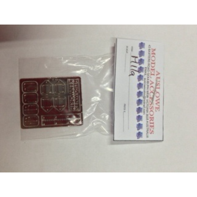 AUSLOWE PHOTOETCHED SLAM LOCK & BADGE SET KENWORTH MODERN