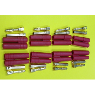 ACE IMPORTS ACE CONNECTORS hxt 4mm BULLET with red housing each