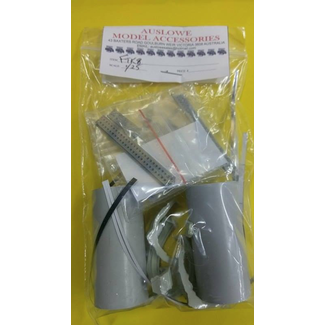 AUSLOWE AUSLOWE FUEL TANK KIT 55mm LONG 25MM DIAMETER INCLUDES TANK, J BRACKETS, CAPS AND STRAPS PAIR 1/25