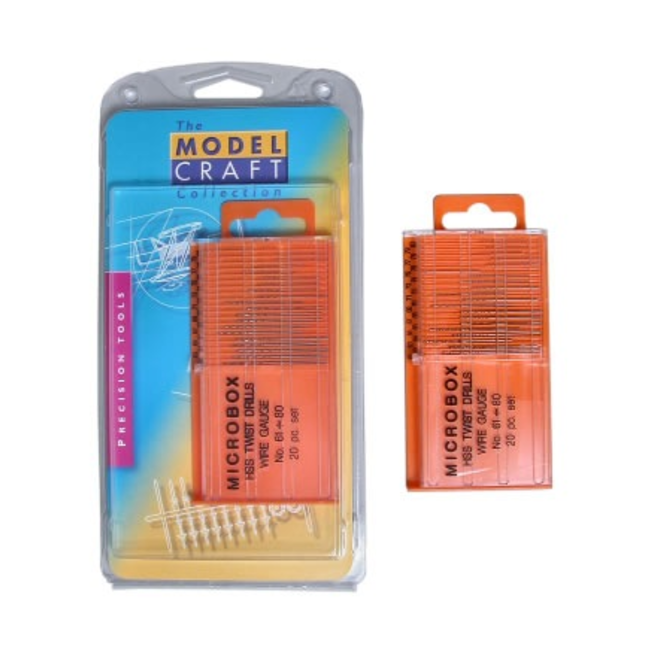 MODEL CRAFT  MICROBOX HSS TWIST DRILLS Nos. 61-80 20pce SET PDR4004