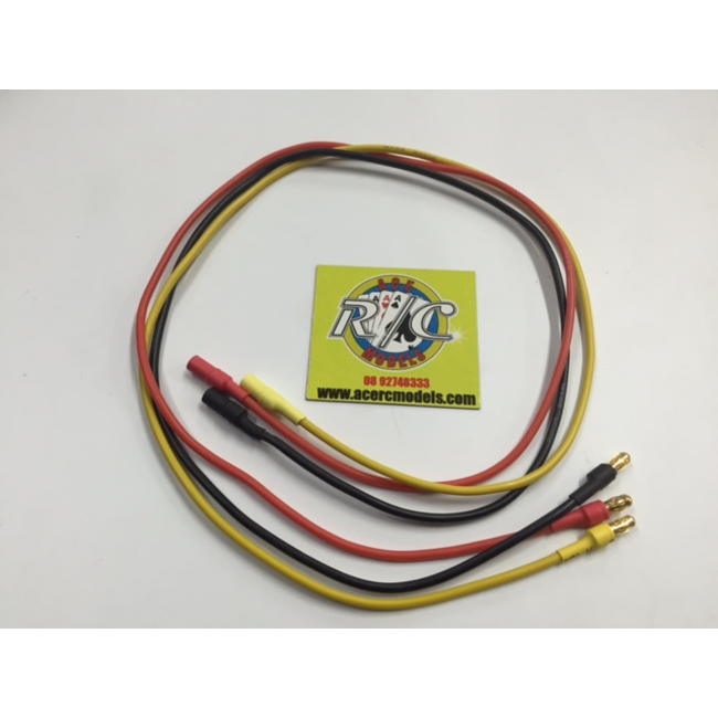 ACE BRUSHLESS MOTOR WIRE EXTENTIONS 3.5mm BULLETS 500mm LONG