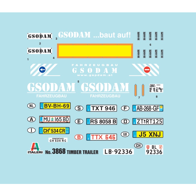 ITALERI TIMBER TRAILER 1/24 PLASTIC KIT 3868