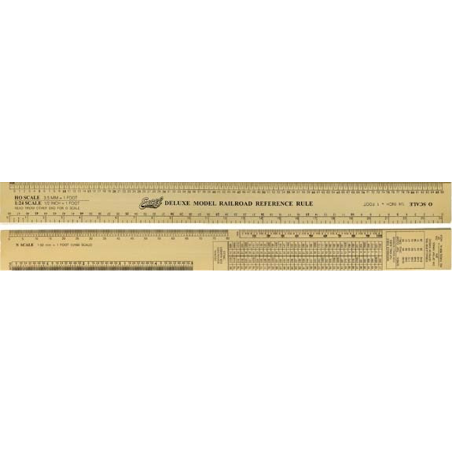 EXCEL DELUXE MODEL RAILROAD REFERENCE RULER HO 1:87 O SCALE N SCALE 1:160 & 1:24