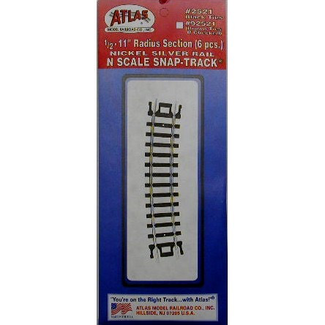 ATLAS ATLAS 1/2 11" Radius Track (6 pcs/pk)  N SCALE