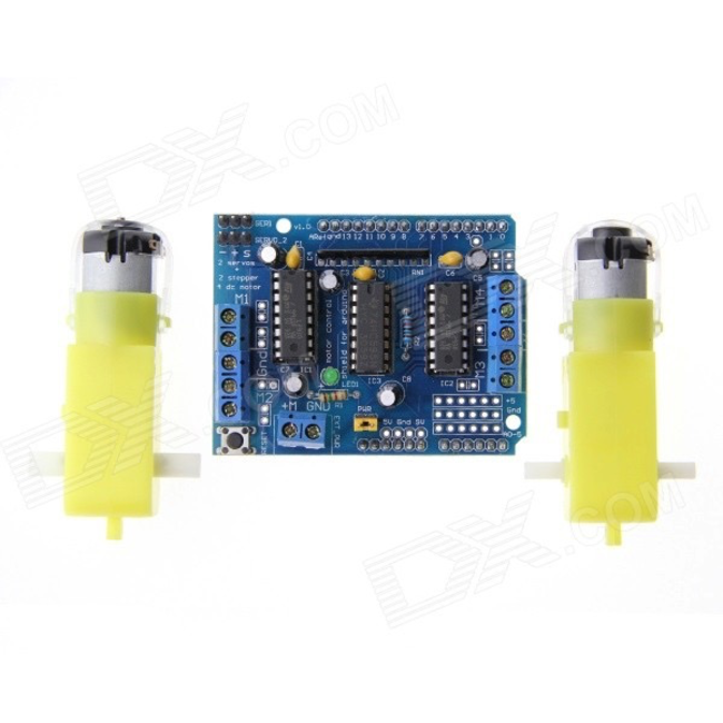 Optical Isolation Motor Drive Module w/2 DC 3V-6V Speed Decreaser Motors