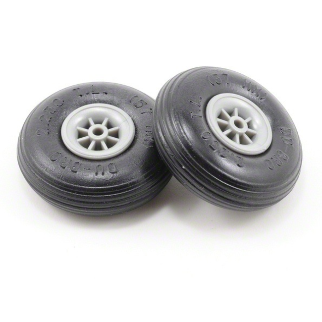 DUBRO 2 1/4 TREADED WHEELS LOW BOUNCE