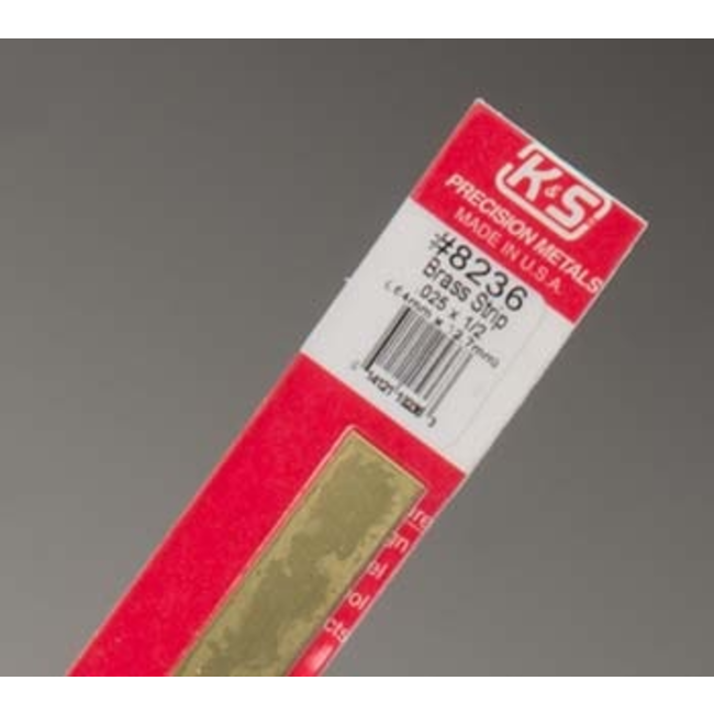 K & S BRASS STRIP .025 X 1/2"