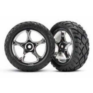TRAXXAS TRAXXAS TIRES AND WHEELS TRACER 2.2" BLACK CHROME WHEELS ANACONDA 2.2" TIRES