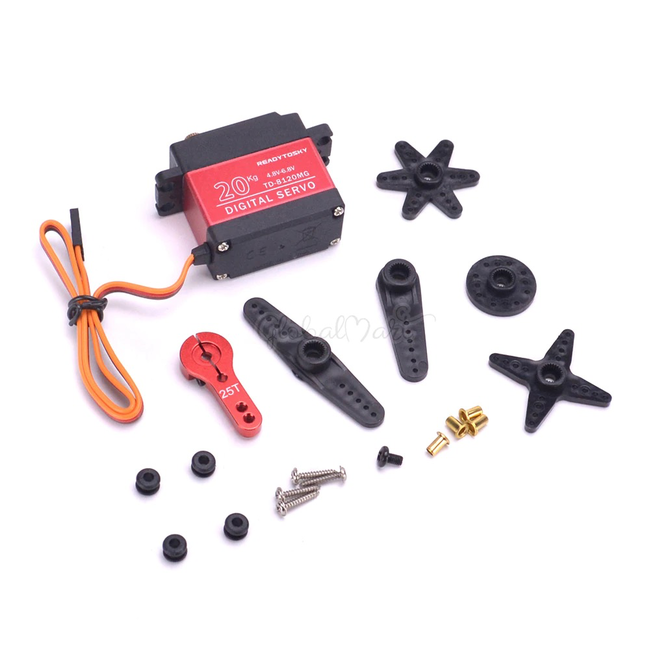 JS 360 20KG high torque Coreless motor servo Metal gear and StainlessSG waterproof digital servo for Robotic DIY,RC car