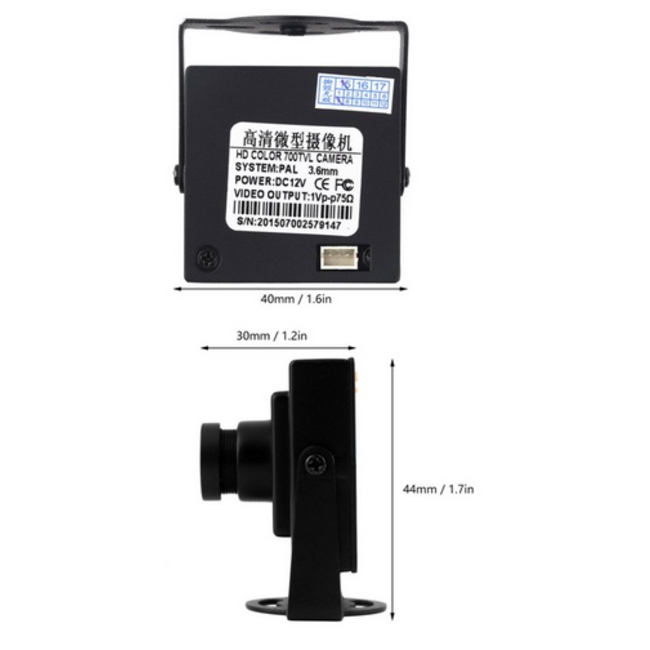 FPV Mini HD 1/3" 3.6mm 700TVL CCD IR Wide Angle Lens FPV Home Security Camera NTSC