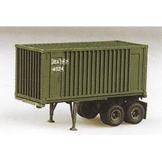 Trident Miniatures Military - US/NATO (Modern) - Trailers -- MILVAN 20' Single-Axle Container Chassis w/20' Box Container