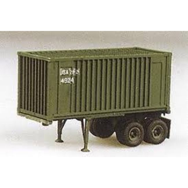Trident Miniatures Military - US/NATO (Modern) - Trailers -- MILVAN 20' Single-Axle Container Chassis w/20' Box Container