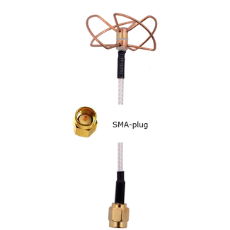CHINA ELECTRONICS FPV 5.8GHZ CIRCULAR POLORIZED ANTENNA RX NO CASE MALE STRAIGHT PLUG