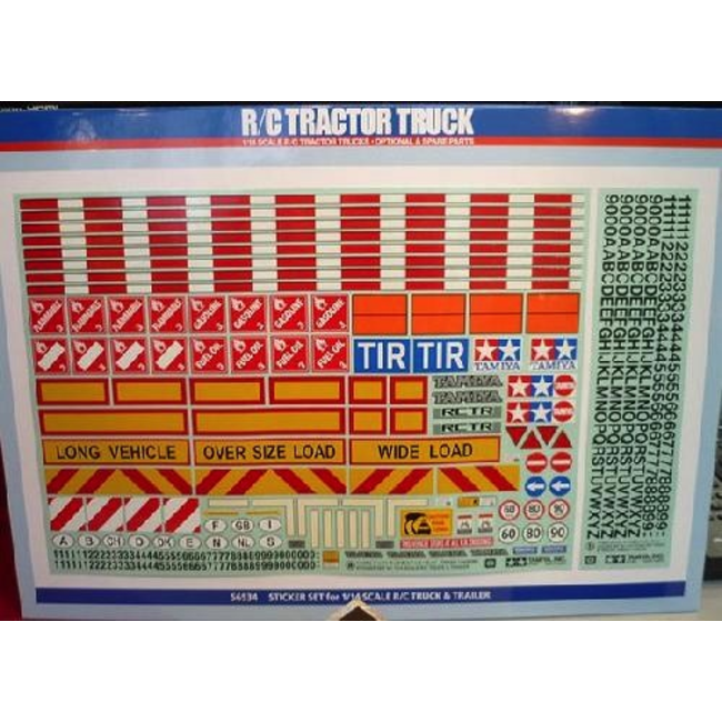 TAMIYA 1/14 STICKER SHEET FOR R/C TRUCK AND TRAILER 56534