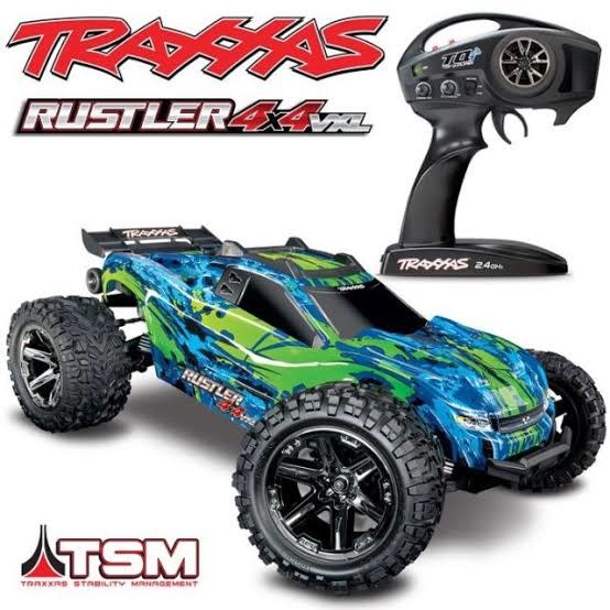 Traxxas 1/10 BRUSHLESS Rustler GREEN 4WD RTR VXL no batt or charger ( Just add either Nimh Or