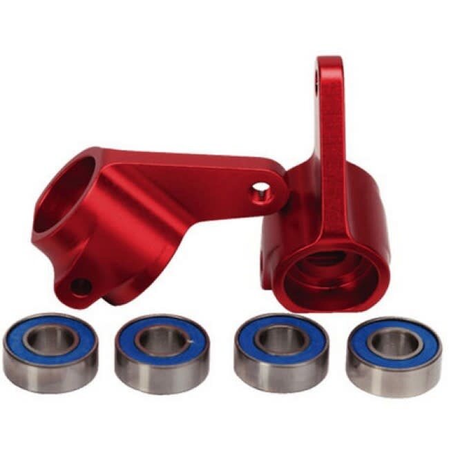 TRAXXAS STEERING BLOCKS 6061-T6 RED ANODISED ALUM