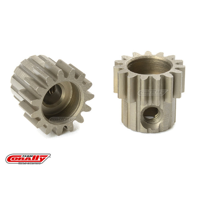 Team Corally - M0.6 Pinion TAMIYA AV- Short - Hardened Steel - 15T - Shaft Dia. 3.17mm