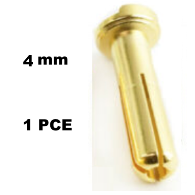 ACE 90 DEGREE 4MM GOLD BANANA PLUG 1 PCE