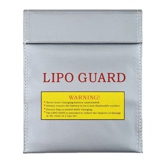 ACE IMPORTS ACE LIPO SAFE  BAG MEDIUM BLACK OR   SILVER  180 X 220mm