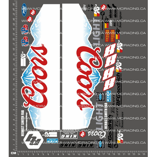 MCI REPRODUCTION DECALS MCI  1/10th SHORT COURSE TRUCK - COORS LIGHT DECALS V2