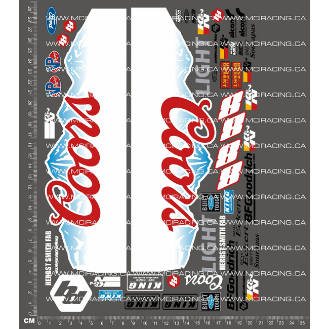 MCI  1/10th SHORT COURSE TRUCK - COORS LIGHT DECALS V2