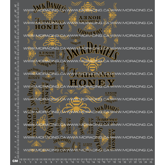 MCI REPRODUCTION DECALS MCI  1/10th JACK HONEY DECALS